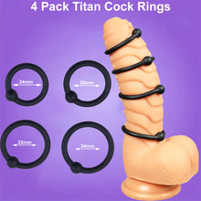 Load image into Gallery viewer, 4 Pack Silicone Stretchable Cock Rings Penis Balls Erection Enhancer Ring
