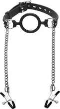 Load image into Gallery viewer, Mutiny Silicone O-Ring Gag With Nipple Clamps