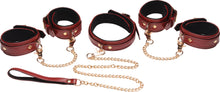 Load image into Gallery viewer, 6 Piece Burgundy Bondage Set