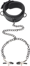 Load image into Gallery viewer, Collared Temptress Collar With Nipple Clamps