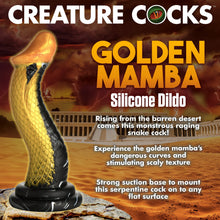 Load image into Gallery viewer, Creature Cocks Golden Snake Silicone Dildo Suction Cup 9" Dong Sex Toy