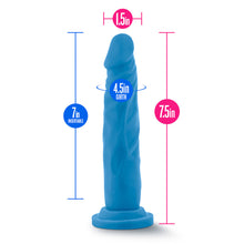 Load image into Gallery viewer, Blush Neo Dual Density 7.5" Cock Neon Dildo Suction Cup Sex Toy Blue