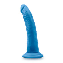 Load image into Gallery viewer, Neo Elite 7.5" Silicone Dual Density Cock Dildo Suction Cup Neon Blue Sex Toy