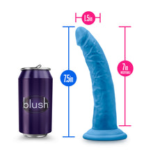 Load image into Gallery viewer, Neo Elite 7.5" Silicone Dual Density Cock Dildo Suction Cup Neon Blue Sex Toy