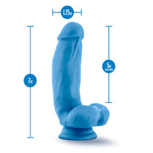 Load image into Gallery viewer, Neo Elite 7" Silicone Dual Density Cock Balls Dildo Neon Blue Pink Sex Toy