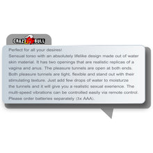 Load image into Gallery viewer, Crazy Bull Samantha Vibrating Vagina & Anal Masturbator