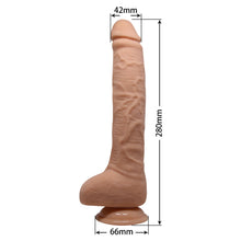 Load image into Gallery viewer, Baile Dick 11" Vibrating Dildo 28cm Large Veined Dong Suction Cup Base