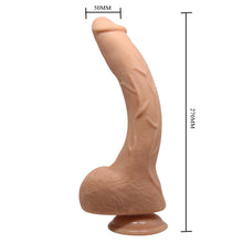 Load image into Gallery viewer, Baile Jack 10.6" Realistic Dildo Veined Curved Flexible 27cm Large Dong