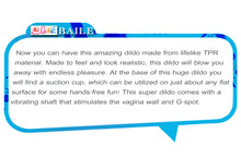 Load image into Gallery viewer, Baile Jack 10.6" Vibrating Dildo 27cm Large Veined Dong Suction Cup Base