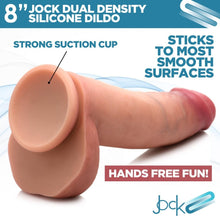 Load image into Gallery viewer, Jock 8" Dual Density Silicone Dildo Balls Realistic Dong Suction Cup Sex Toy