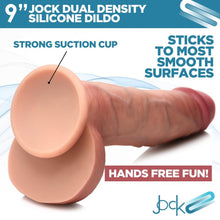 Load image into Gallery viewer, Jock 9" Dual Density Silicone Dildo Balls Realistic Dong Suction Cup Sex Toy