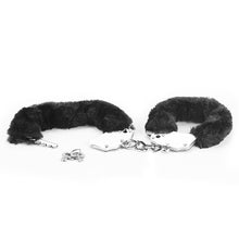 Load image into Gallery viewer, Lovetoy Fetish Pleasure Fluffy Hand Cuffs Black Handcuffs