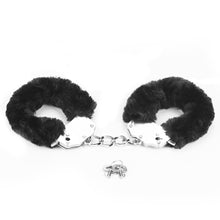 Load image into Gallery viewer, Lovetoy Fetish Pleasure Fluffy Hand Cuffs Black Handcuffs