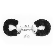 Load image into Gallery viewer, Lovetoy Fetish Pleasure Fluffy Hand Cuffs Black Handcuffs