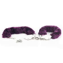 Load image into Gallery viewer, Lovetoy Fetish Pleasure Fluffy Hand Cuffs Purple Handcuffs