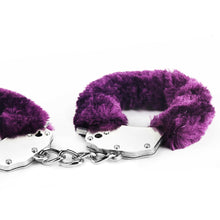 Load image into Gallery viewer, Lovetoy Fetish Pleasure Fluffy Hand Cuffs Purple Handcuffs
