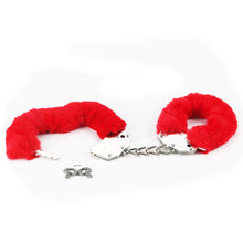 Load image into Gallery viewer, Lovetoy Fetish Pleasure Fluffy Hand Cuffs Red