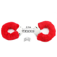 Load image into Gallery viewer, Lovetoy Fetish Pleasure Fluffy Hand Cuffs Red