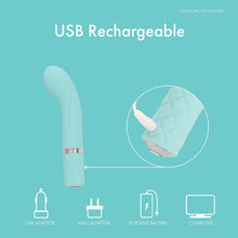 Load image into Gallery viewer, Pillow Talk Racy Bullet Curved G-Spot Vibrator Rechargeable Teal Pink