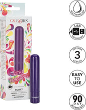 Load image into Gallery viewer, Tiny Teasers Bullet Purple Rechargeable Vibe Massager Vibrator