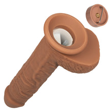Load image into Gallery viewer, Squirting Fuck Stick 9" Vibrating Dildo Suction Cup Dong Brown Sex Toy