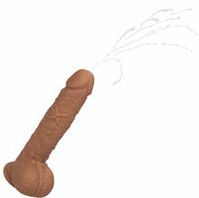 Load image into Gallery viewer, Squirting Fuck Stick 9" Vibrating Dildo Suction Cup Dong Brown Sex Toy