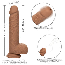 Load image into Gallery viewer, Squirting Fuck Stick 9" Vibrating Dildo Suction Cup Dong Brown Sex Toy