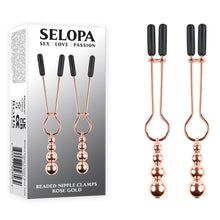 Load image into Gallery viewer, Selopa BEADED NIPPLE CLAMPS - Rose Gold