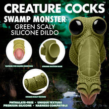Load image into Gallery viewer, Creature Cock Swamp Monster Green Scaly Silicone Dildo