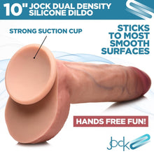 Load image into Gallery viewer, Jock 10" Dual Density Silicone Dildo Balls Realistic Dong Suction Cup Sex Toy