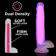Load image into Gallery viewer, LOLLICOCK 7" GLOW-IN-THE-DARK SILICONE DILDO W/ BALLS PINK