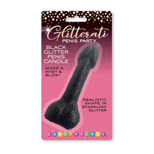 Load image into Gallery viewer, Glitterati Black Glitter Penis Candle