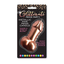 Load image into Gallery viewer, Glitterati Metallic Pink Penis Candle