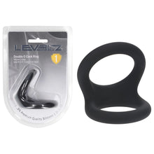 Load image into Gallery viewer, LEVELZ Double O Silicone Cock Ring - L - Black