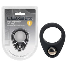 Load image into Gallery viewer, LEVELZ Single Weighted Ball Cock Ring - Black