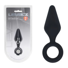 Load image into Gallery viewer, LEVELZ Silicone Anal Plug with Loop - Small - Black