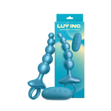 Load image into Gallery viewer, Gr41: Grooved Ring Luv Beads - Metallic Blue