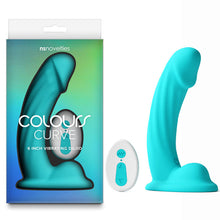 Load image into Gallery viewer, Colours Curve - Vibrating 6'' Dildo - Teal