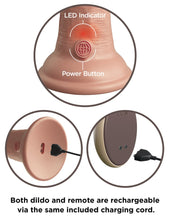 Load image into Gallery viewer, King Cock Elite 9'' Vibrating Dual Density Remote Control Dildo Vibrator Sex Toy