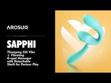 Load and play video in Gallery viewer, Arosum Sapphi Detachable Strapless Strap-on Double G-Spot Vibrator