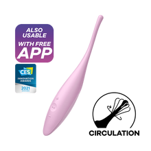Load image into Gallery viewer, Satisfyer Twirling Joy Clitoral Stimulator App Connect Tip Vibrator USB Pink