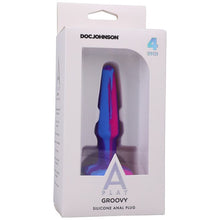 Load image into Gallery viewer, Groovy Silicone Anal Plug 4in Berry