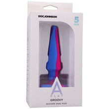 Load image into Gallery viewer, Groovy Silicone Anal Plug 5in Berry