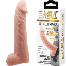 Load image into Gallery viewer, Baile Large Realistic Penis Extender Sleeve Couples Cock Ring 21cm Balls