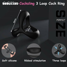 Load image into Gallery viewer, Double Cock Ring Cocksling 3-Loop Couples Delay Ejaculation Cock Sling