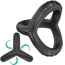 Load image into Gallery viewer, Double Cock Ring Male Penis Balls Erection Enhancer Couples Delay Cocksling