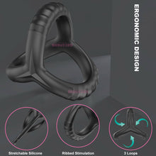 Load image into Gallery viewer, Double Cock Ring Male Penis Balls Erection Enhancer Couples Delay Cocksling
