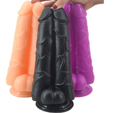 Load image into Gallery viewer, FAAK 56 Huge Realistic Veined Double Dildo XXXL 26cm Large Wide Dong