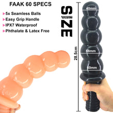 Load image into Gallery viewer, FAAK-60 Huge Bulbous Anal Dildo Dong Black