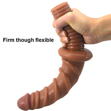 Load image into Gallery viewer, FAAK 11” Thrusting Handle Anal Plug 29cm Veined Dildo Huge Fat
